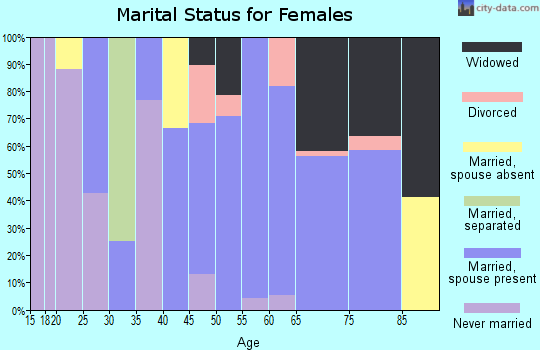 Zip code 28510 marital status for females