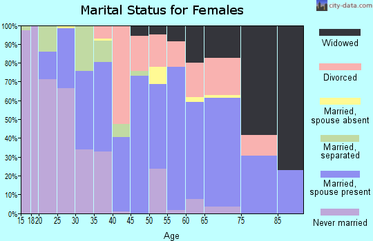 Zip code 28516 marital status for females