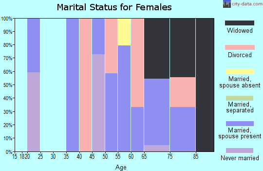 Zip code 28519 marital status for females