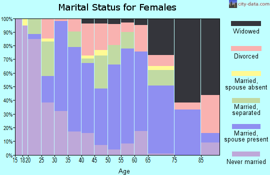 Zip code 28551 marital status for females