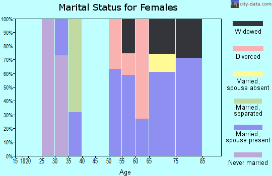 Zip code 28556 marital status for females
