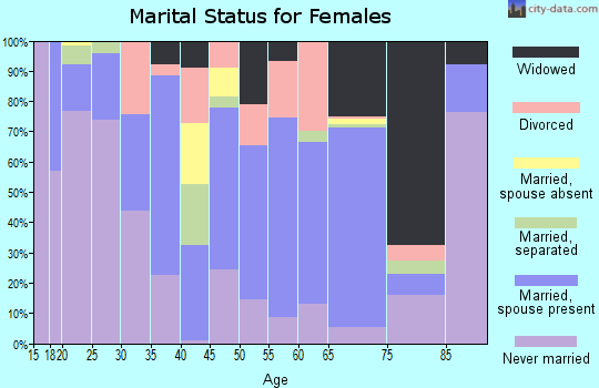 Zip code 28585 marital status for females
