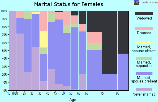 Zip code 28586 marital status for females