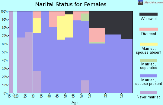 Zip code 28594 marital status for females