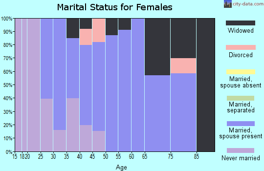 Zip code 28615 marital status for females