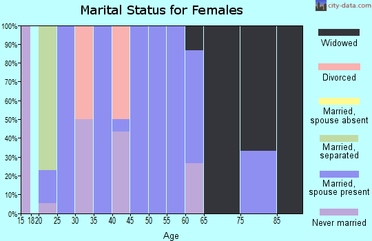 Zip code 28616 marital status for females