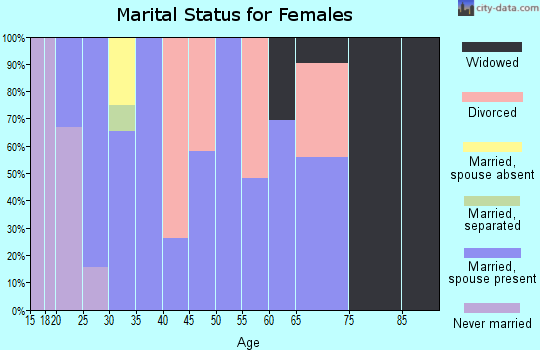 Zip code 28617 marital status for females
