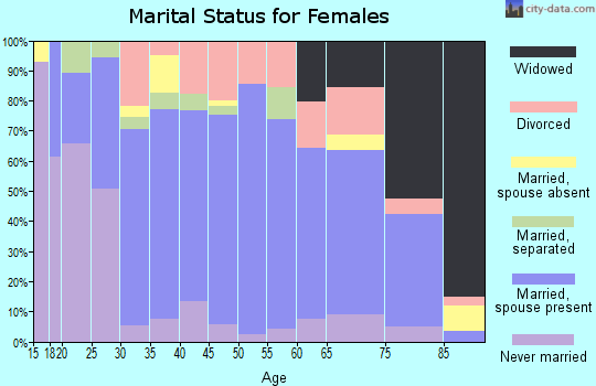 Zip code 28621 marital status for females