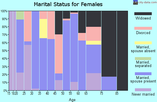 Zip code 28622 marital status for females