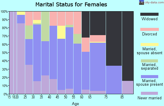 Zip code 28634 marital status for females