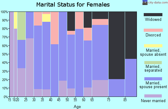Zip code 28635 marital status for females