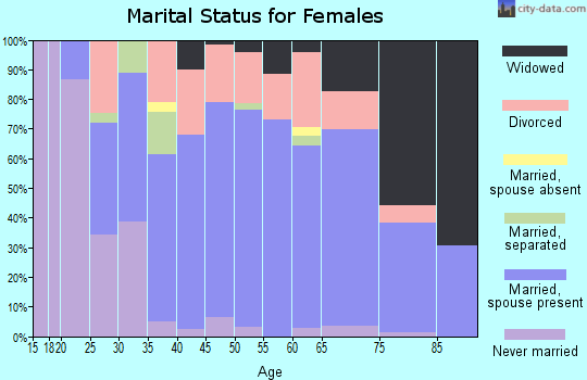 Zip code 28638 marital status for females