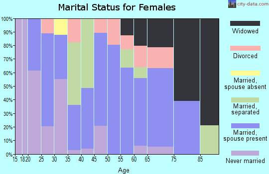 Zip code 28643 marital status for females