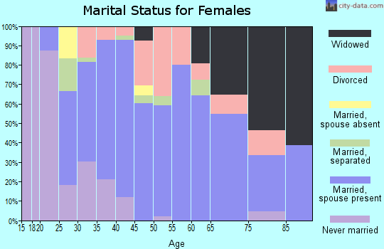 Zip code 28650 marital status for females