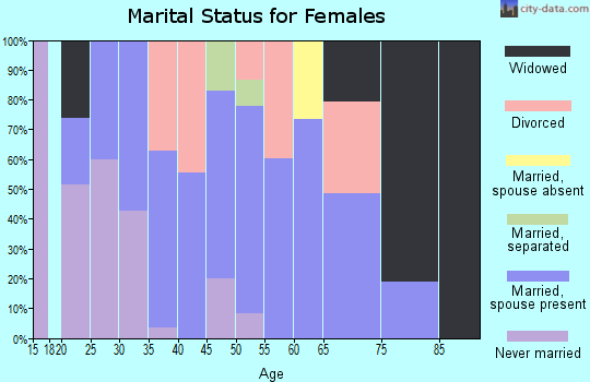 Zip code 28654 marital status for females
