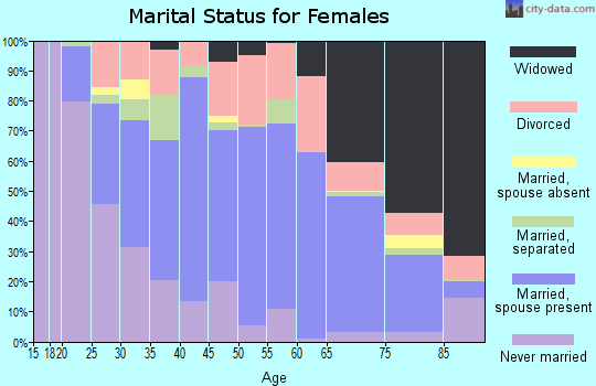 Zip code 28658 marital status for females