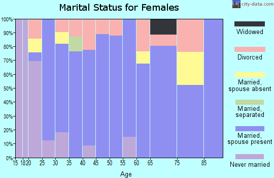Zip code 28673 marital status for females