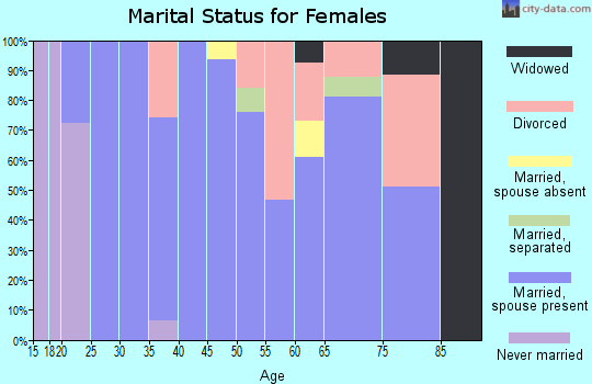 Zip code 28684 marital status for females