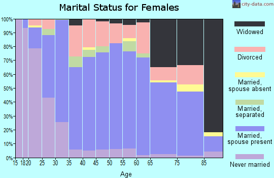 Zip code 28716 marital status for females