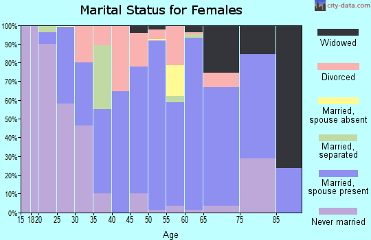 Zip code 28723 marital status for females
