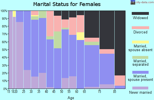 Zip code 28754 marital status for females