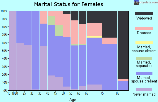 Zip code 28782 marital status for females