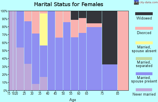 Zip code 28790 marital status for females