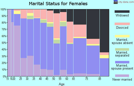 Zip code 28792 marital status for females
