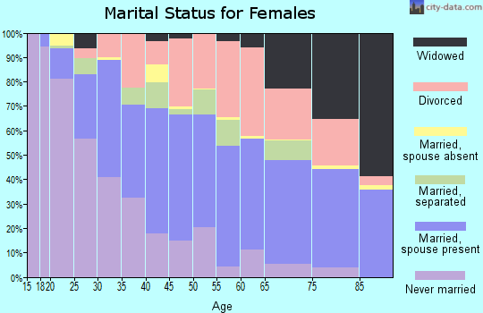 Zip code 28803 marital status for females