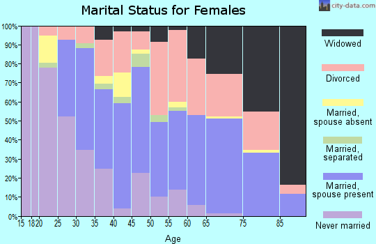 Zip code 28805 marital status for females