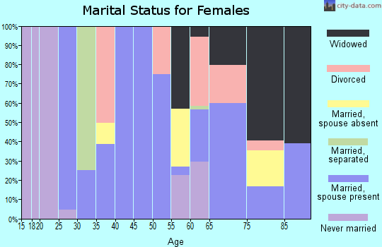 Zip code 28905 marital status for females