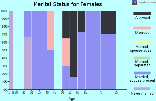 Zip code 28909 marital status for females