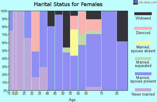 Zip code 29001 marital status for females