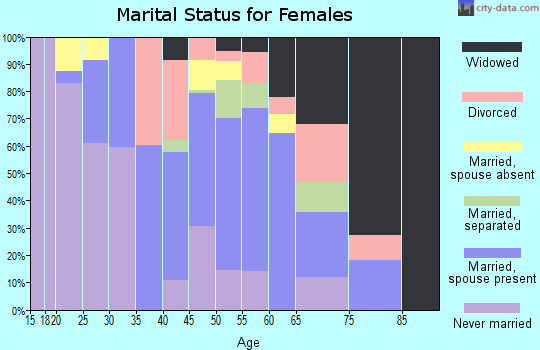 Zip code 29018 marital status for females