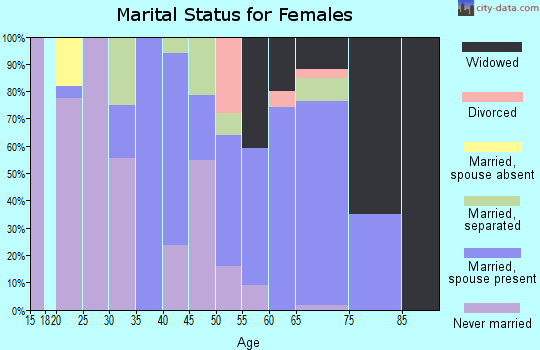 Zip code 29031 marital status for females
