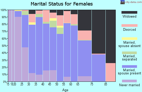 Zip code 29045 marital status for females