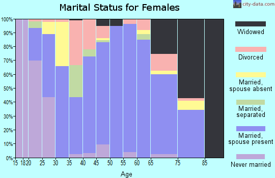 Zip code 29054 marital status for females