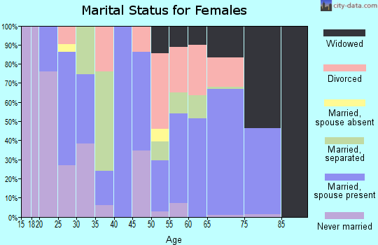 Zip code 29058 marital status for females