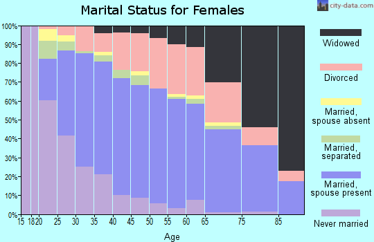 Zip code 29073 marital status for females