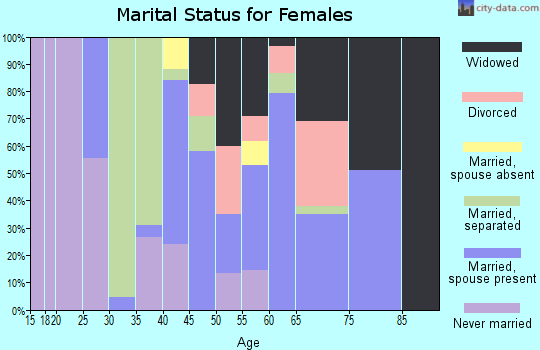 Zip code 29104 marital status for females