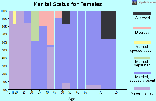 Zip code 29105 marital status for females