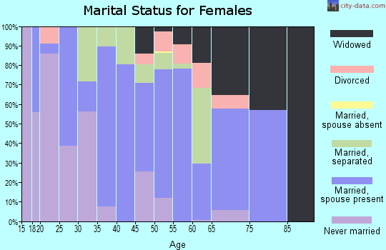 Zip code 29164 marital status for females