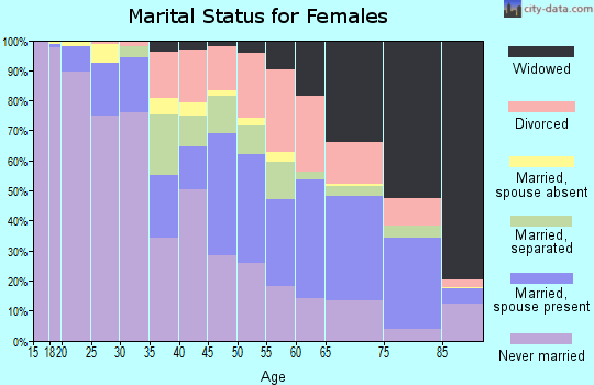 Zip code 29203 marital status for females