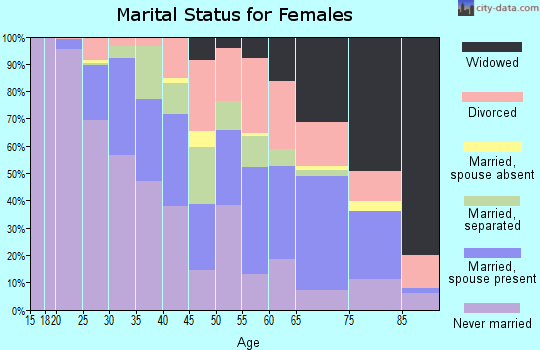 Zip code 29204 marital status for females