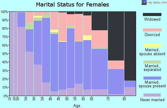 Zip code 29206 marital status for females