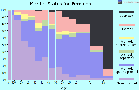 Zip code 29223 marital status for females