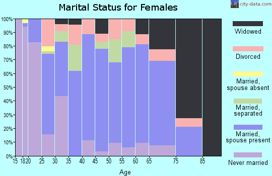 Zip code 29322 marital status for females