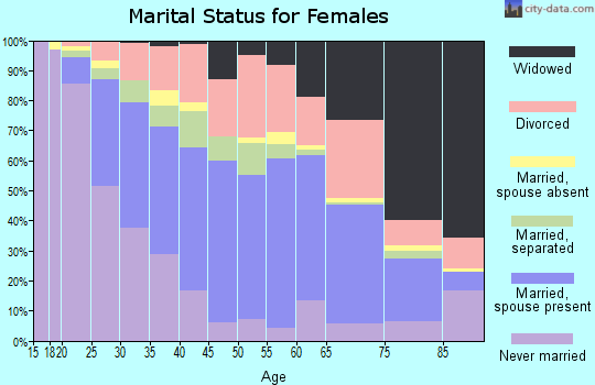 Zip code 29340 marital status for females