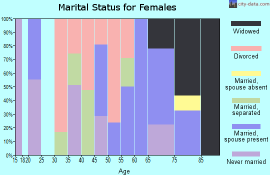 Zip code 29364 marital status for females