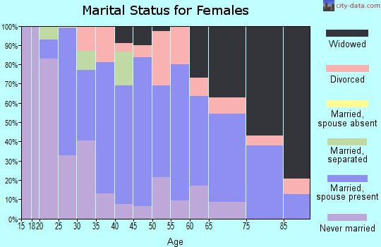 Zip code 29372 marital status for females